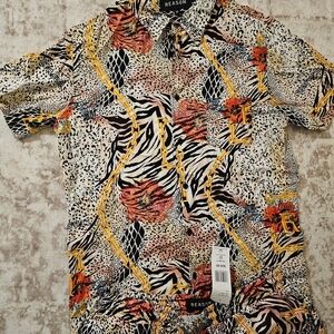 Reason Men's Multicolor Patterned Shirt